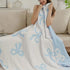 Bow Blanket Blue Bows Soft Throw Blanket Reversible Premium Cozy Fabric for