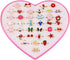 36 pcs Adjustable Rings in Box, Children Kids Little Girl Pretend Play Jewelry Set with Heart Shape Display Case