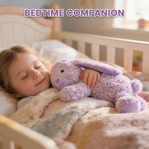 SuzziPals Heatable & Coolable Purple Bunny Stuffed Animal Heating Pad for Soothing & Relaxation, Lavender Purple Bunny