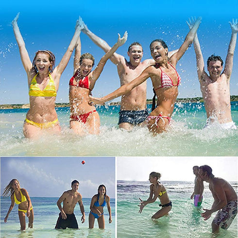 Water Bouncing Ball - 2 Pack Stress Relief Ball for Swimming, Beach & Outdoor Activity (Yellow + Green, 5.5cm)