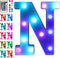 Foaky Colorful LED Letter Lights with Remote,Marquee Light Up Letters Sign for