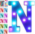 Foaky Colorful LED Letter Lights with Remote,Marquee Light Up Letters Sign for