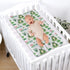 Cartoon Frogs Flower Leaves Pond Changing Pad Covers, Soft Breathable Stretchy Fitted Baby Changing Table Pad Mats