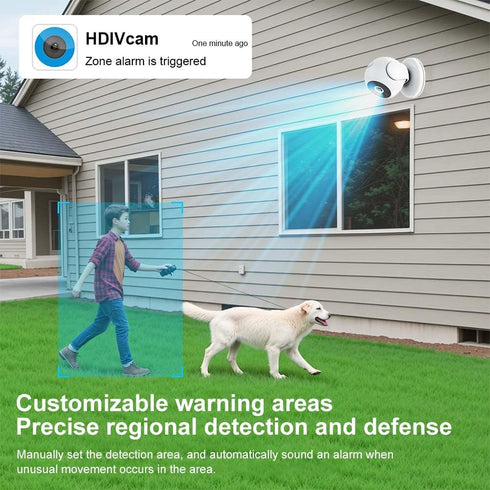 Generic 2-Way 960mAh Wireless Security Camera Indoor Outdoor, WiFi Smart Surveillance Cam with Motion Detection