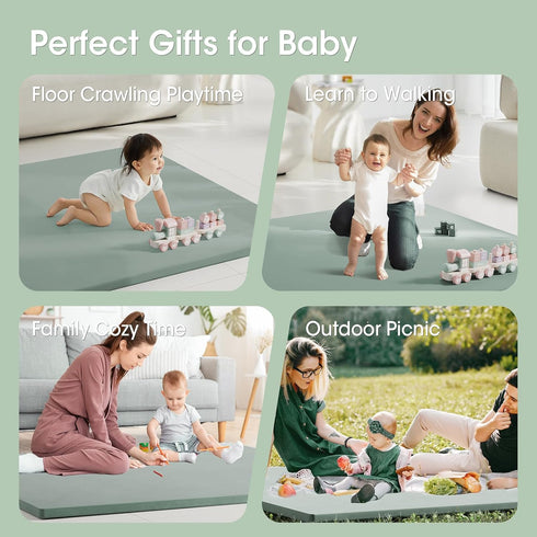 50x50 Comehealthy Baby Play Mat for Floor, Vegan Leather Playpen Mat, Thickened Foam Cushioned Mat for Infants