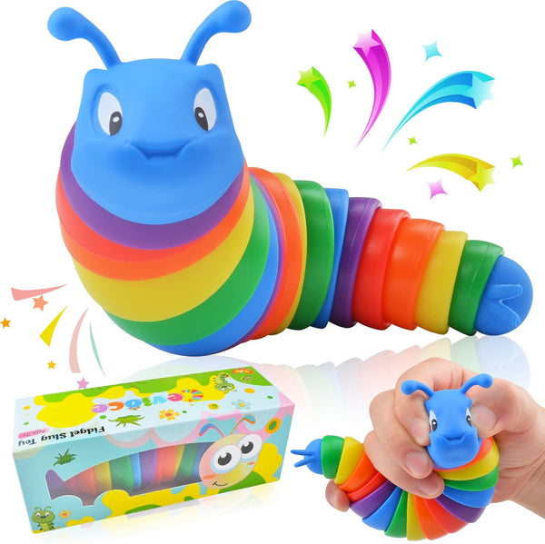 Cevioce Fidget Slug Toy, Sensory Slug Fidget for Kids & Adults, 1Pc Autism Sensory Toy for Toddlers, Birthday Gifts