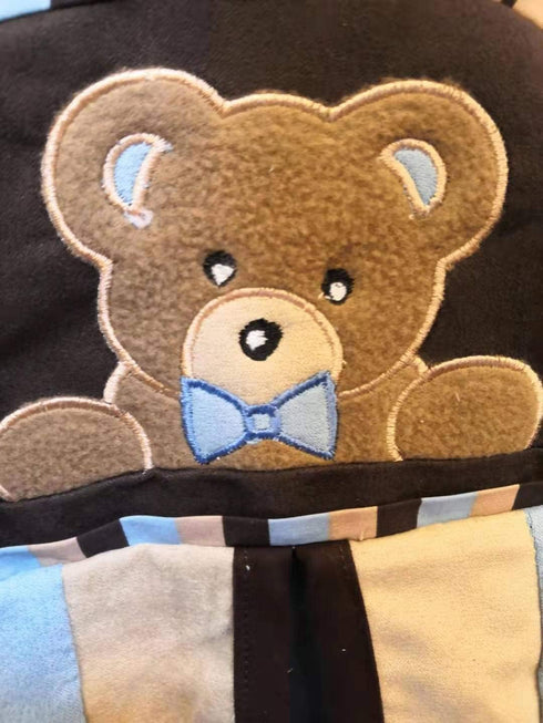 CribMATE Nursery Crib Diaper Stacker for Baby Boy Little Bear Diaper Organizer Hanging Bag