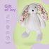 12 inches ArtCreativity Blossom Bunny Plush for Kids - - White Plush Stuffed Bunny Rabbit with Floral Blossom Print