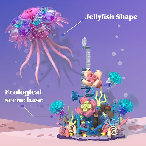 526 Set Enchanted Jellyfish Building Kit with Halloween & Christmas Festive Vibes, Pcs Underwater Creature Building