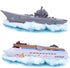 Crelloci 2PCS Aircraft Carrier Toy Cruise Ship with Lights and Sounds, Model