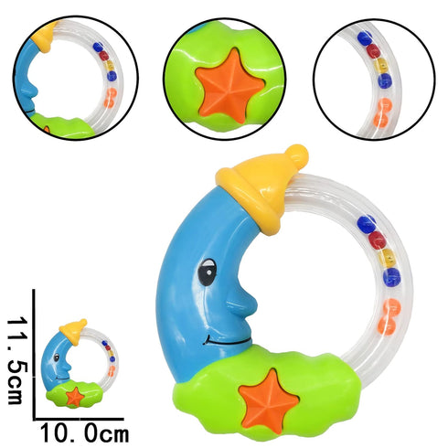 9pcs Baby First Rattle Teether Toy Gift Set with Storage Box for Infant Newborns 0-18 Months, Blue