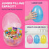 PNIOTAIN 6 6 Inch Pcs Large Easter Eggs Fillable, Colorful Jumbo Plastic Empty Egg Stand Upright for Easter Eggs Hunt