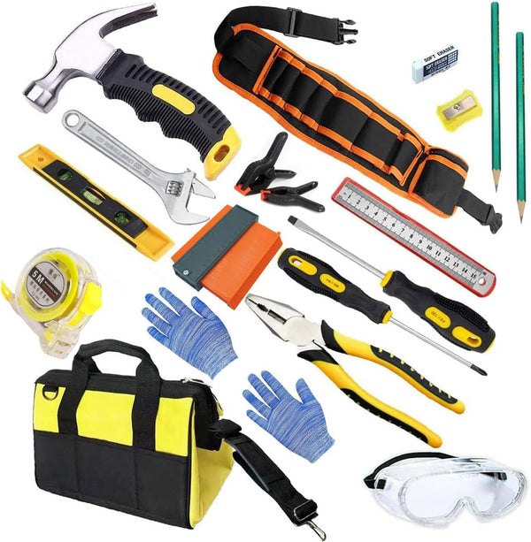 QeeHeng Kids Tool Set, Kids Real Tool Set with Tools Bag, Tools Belt,