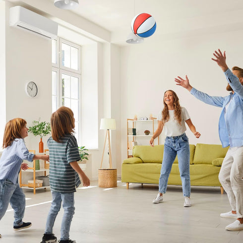 Vinsot 6 Pack Mini Basketballs with Pump - Red, White and Blue Mini Basketball Set for Indoor, Outdoor, Pool Parties