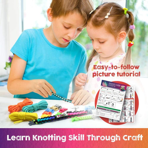 Paracord Bracelet Making Kit with Charms, Art & Craft Gift for Girls Age 8-14, Make Your Own Friendship Jewelry