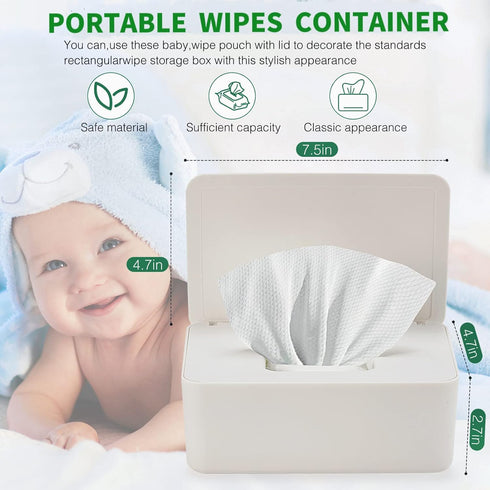 wenvastree Baby Wipes Dispenser, Wipe Holder for Baby & Adult,Keeps Wet Tissue Fresh, Non-Slip Wipes Case, Flushable