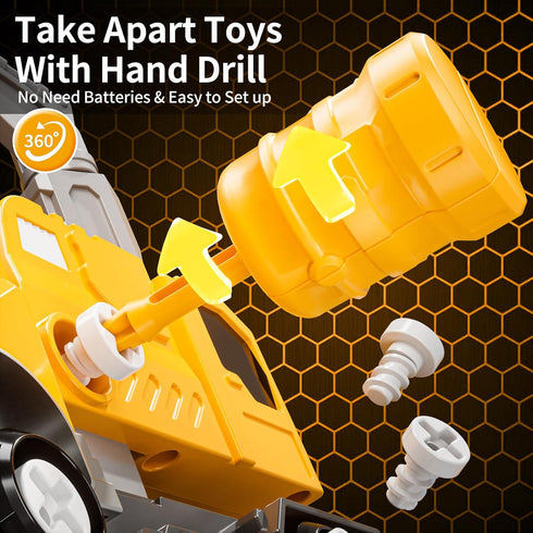 WATUDOU 5-7, 5-in-1 5 6 7 8 4-8 Toys for Ages Take Apart Construction Vehicle Trucks Transform to Robot, Year Old Boy