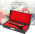 Pssopp Wooden Miniature Electric Guitar, Mini Black Dollhouse Guitar Model with Stand and Case