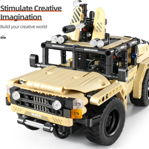 STEM Car Toy Building Kit - Remote Control 2in1 Armed Off-Roader for Age 6+, 370 Pcs DIY Engineering Toy