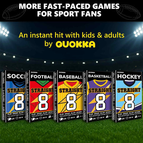 128 2-4 8+ QUOKKA Football Fast-Paced Card Game for Kids & Adults Cards & Easy Rules Quick & Fun Matching Game Players