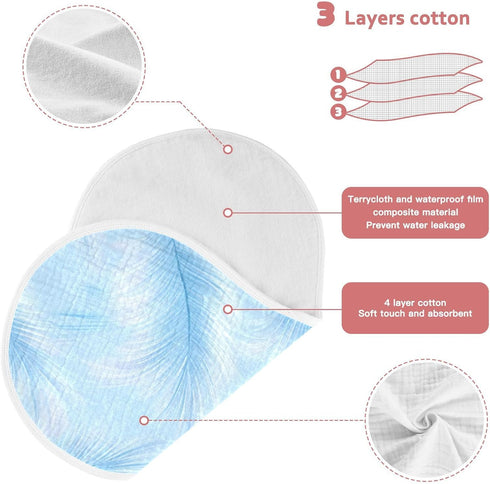 tplaotee 22x11in Light Blue Feather Cotton burping Cloths Good Absorbent? Baby wash Cloth for Unisex boy and Girl