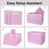 homyfort Toy Box for Girls, Large Toy Chest Organizers with Flip-Top Lid & Divider, Pink