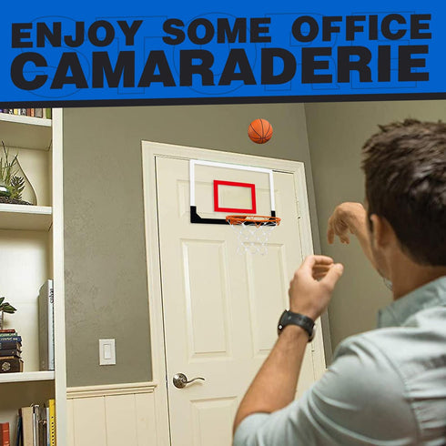 TOY Life Indoor Basketball Hoop for Kids, Over The Door Mini Hoop with 4 Balls, Basketball Toy for Teens and Adults