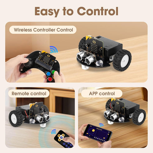 812 12-16, V2, ACEBOTT Robotics for Kids Ages Smart Robot Car Kit Compatible with BBC Micro:bit STEM Toys Coding Robot