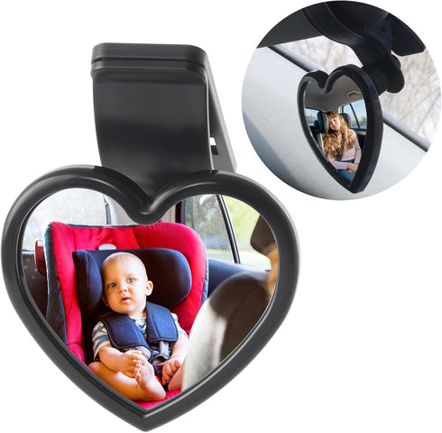 Baby Car Mirror Rear Facing, Convex Rear View Baby Mirrors, 360 Degrees Adjustable for Kids and Infants