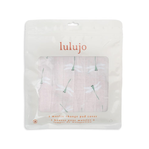 100% 32 16 Inches, lulujo Baby Changing Pad Cover Cotton Muslin Fitted Standard Size, x Dragonfly