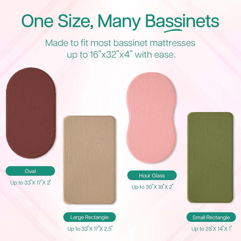 16x32x4 Sheets,2 Pack Girls,100% Mi Flor Muslin Bassinet Sheets Bassinet Mattress Cotton Bassinet Sheets for Boys