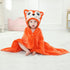 MICHLEY Baby Hooded Swaddling Blanket, Animal Face Toddler Fall Winter Throw, 0-3 Years (Fox)