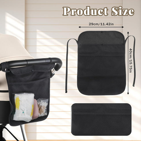 Larrel Universal Stroller Organizer, Stroller Mesh Cargo Net with Non-Slip Adjustable Strap, Diaper Caddy Organizer