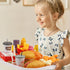 80 3 4 5, Set Pcs Pretend Play Food Toy for Kids Kitchen Aged Fast Food with Storage Bucket, Pizza, Burger, Ice Cream