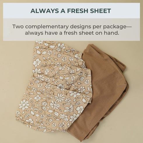 2 Pack Pobibaby Crib Sheets Girl, Premium Fitted Baby Crib Sheets for Standard Mattress Ultra-Soft Jersey Knit, Safe