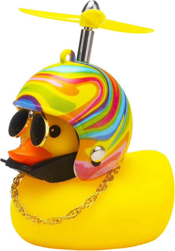 wonuu Rubber Duck Car Decorations, Cute Yellow Duck Dashboard Ornaments with Propeller