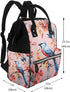 OUSIKA Backpack Daypacks Flower Birds Print Diaper Bag Multifunction Laptop Travel Large Nappy Bag, Black, One Size