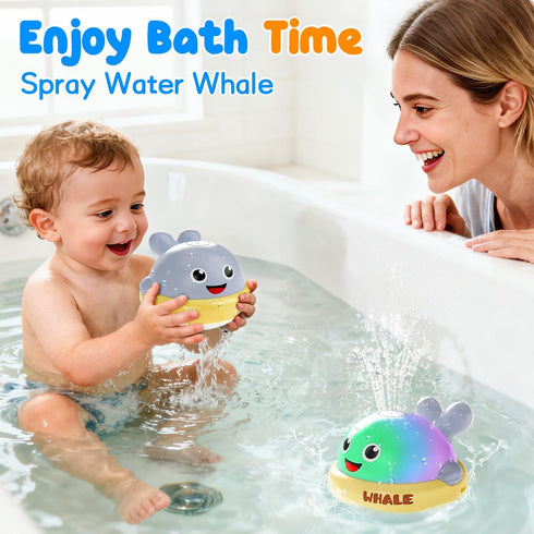 1-3, 1 2 3 Baby Bath Toys: Bath Whale Toy Sprinkler, Light Up Bath Toys for Kids Ages Bathtub Outdoor Water Pool Toys