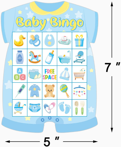 Baby Shower Bingo Games Boy - 24 Guests - Newborn Baby Bingo for Baby Shower Party Supplies
