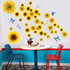 Sunflower Wall Stickers with 3D Butterfly, Removable Yellow Flower Wall Decals, Waterproof Mural for Nursery Kids