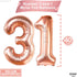 KatchOn Rose Gold 31 Balloons Pack of 12, 40 Inch Birthday Decorations for Women with Confetti Balloons