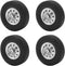 VBESTLIFE RC Tires Set Replacement, Rubber Tires with Plastic Hubs for D12mini Upgrade Parts, RC Rim Accessories