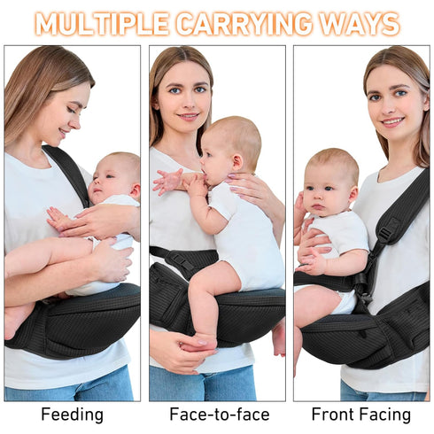 Backpack 2-in-1 IULONEE Baby Carrier with Hip Seat Detachable Hands-Free Infant Carrier Baby Sling Wrap Comfortable