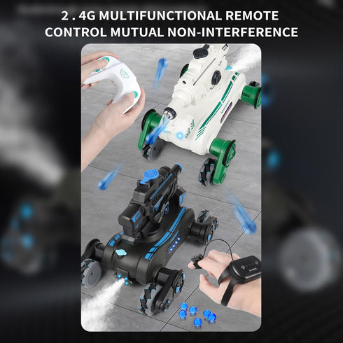 RC Tank That Shoots - Gesture Sensing Remote Control Tank with 360° Rotation, Light, Music, 2.4GHz RC Cars
