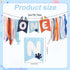 Gosknor Light Blue Navy Brown Orange First Birthday High Chair Banner, Cute Puppy Paw Print Highchair Garland, One