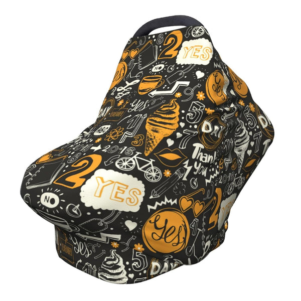 Schgap Funny Doodle Car Seat Cover for Baby, Nursing Cover Breastfeeding Baby Carrier