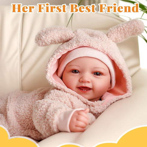 15-Inch Set, 3+, BABESIDE Baby Doll with Feeding Lightweight First Baby Doll for Kids Realistic Baby Girl with Soft