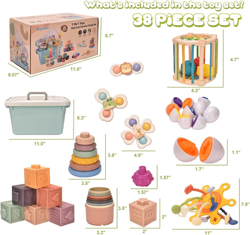 Majabike 6 12 7 1 1-3 Baby Toys to Months in Montessori Teething Toys Sorting Sensory Educational Learning Gift