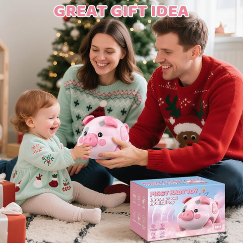 6-12 6 Tummy 7 8 9 10 11 0-1 OCHIDO Baby Toy Months, Musical Piggy Crawling Infant Toys with Light, Month Old Toys