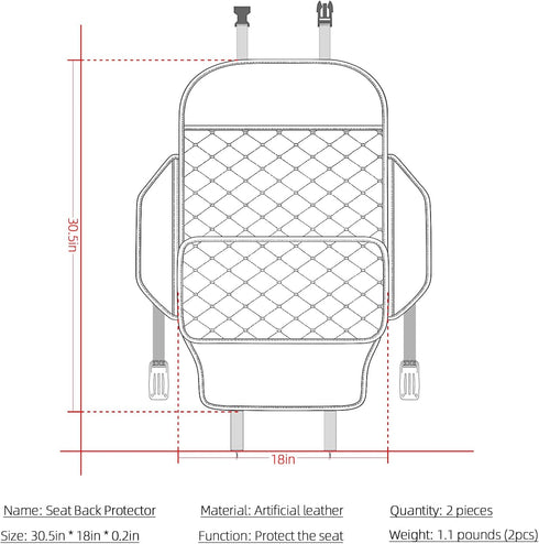 TAIKOO Seat Back Protector + Large Capacity Pocket Storage Organizer,Preventing the Impact of Children Stepping on the